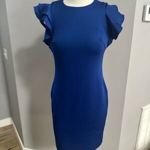 Tommy Hilfiger Royal Blue Ruffle Sleeve Mini Dress